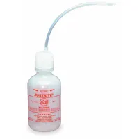 This 1 L narrow mouthed wash bottle features a white body with a colorless nonvented closure and a standard spout. It is imprinted with the Flammables group designation for content identification. Typical applications include dispensing solvents and chemicals in laboratory and industrial settings where controlled liquid handling is required