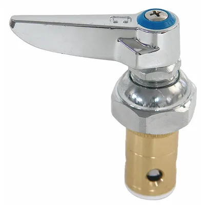 KISSLER Handle: T&S Brass, Lever Handle, Use with Cold Water Temp, Brass, Chrome Finish - Lever Faucet Handles