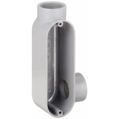 RACO Conduit Outlet Body: Aluminum, Powder Coated, 1 in Trade Size, LR Body - LR - 90° Elbow Type