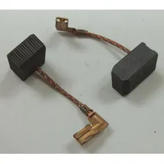 Replacement carbon brush set for Bosch grinders. Delivers electrical current to the motor armature, restoring power and reducing sparking when brushes are worn. Suitable for metalworking, construction, and fabrication tasks.