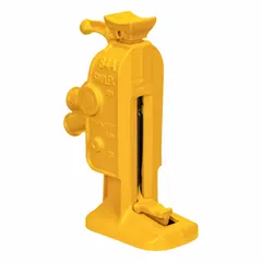 The ENERPAC RJ84A is a manually operated mechanical ratchet jack with a 5-ton load capacity and a 14-inch minimum lift. Its steel body provides structural support for lifting heavy loads in industrial maintenance, construction, and rigging applications where precise manual control is required.