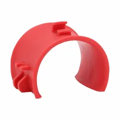 This magnetic-mount saddle ring is made of red polypropylene and designed for use with bridle rings. It accommodates a maximum bundle diameter of 2 inches, providing a means to organize and secure cables or hoses in rigging, lifting, and material handling setups.