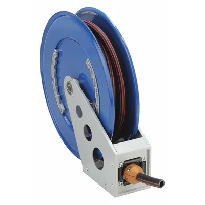 BLUE DEF Spring Return Hose Reel: 25 ft (3/4 in I.D.), 3/4 in FBSP x 4 in FBSP - DEF Spring-Return Hose Reels