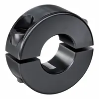 This steel shaft collar features a two-piece clamp-on design with a round profile and a 5/8 inch bore diameter. It is used for axial positioning, spacing, or locating components on shafts in power transmission and industrial machinery applications. The clamp-on style allows for secure attachment without marring the shaft surface