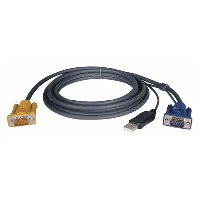 EATON TRIPP LITE Switch Cable: USB 2.0/VGA/SVGA, Tripp Lite Series, 10 ft Lg, HD15, Male - KVM Cable Kits