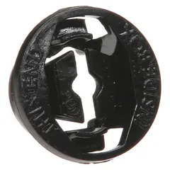 Snap-in style connector made of thermoplastic for 1/2-inch trade size. Overall length of 5/8 inch. Used to secure and protect cable entries in electrical enclosures.