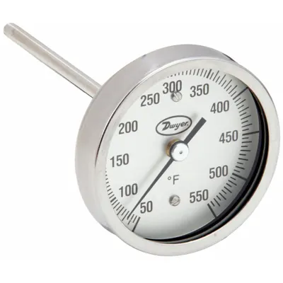 Dwyer Back-Mount Fixed-Angle Sanitary Clamp Dial Thermometer - Back-Mount Fixed-Angle Sanitary Clamp Dial Thermometers