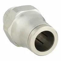 This stainless steel push-to-connect adapter connects 8 mm OD tubing to a 1/4"-18 MBSPT threaded port. The push-fit design enables tool-free installation for secure, leak-resistant joints in pneumatic and fluid systems. Suitable for industrial controls, instrumentation, and automation applications