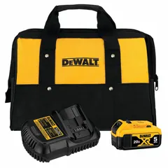 This kit includes a 20V DC, 5 Ah battery and a charger for powering 20V MAX* cordless tools. It provides extended runtime for drills, saws, and impact drivers on job sites. Suitable for construction, renovation, and maintenance tasks requiring portable power.