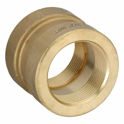 USA INDUSTRIALS 1 1/2 in x 1 1/2 in Class 250 C38500 Brass Straight Pipe Fitting - Threaded Medium-Pressure Pipe Fittings