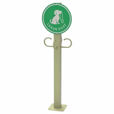ULTRAPLAY BARK-526-NATURAL Dog Leash Post, Powder Coated Steel, White, 14 in - Dog Leash Posts