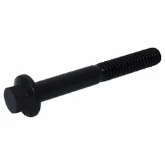 These Grade 8 steel flange bolts are 3-1/2 inches long with a black oxide finish and partial threading. Designed to IFI-111 dimensional standards and SAE J429 material quality standards, the integrated flange distributes clamping load without a separate washer. Supplied in a 10-piece pack for heavy-duty bolting applications in machinery assembly, structural connections, and equipment mounting.
