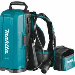 The MAKITA PDC01 is a 36V DC battery backpack with a 6 Ah capacity, housed in a durable enclosure. It is designed to provide mobile power for cordless tools and equipment, enabling untethered operation in outdoor and industrial settings. Batteries are not included.