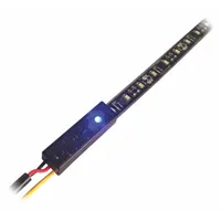 This flat, white LED strip light from MAXXIMA operates on 12.8V DC and delivers up to 640 lumens. It features blunt cut leads for electrical connection and a surface mount style. With an IP68 rating, it is suitable for dust and water ingress protection in industrial, marine, or outdoor task and accent lighting applications