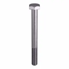 Grade B8 heavy hex bolt made from stainless steel, meeting ASTM A193 material standards and ASME B18.2.1 dimensional standards. Thread size 3/8"-16, length 4 inches, sold in a pack of 10. Suitable for structural applications requiring corrosion resistance and strength in high-temperature and high-pressure environments.