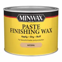 Interior, oil-based solid paste finishing wax with polyurethane resin. Provides a protective coating for wood surfaces such as furniture, cabinets, and trim. Natural color. 1 lb container
