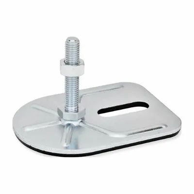 JW WINCO Male-End Leveling Mount: Swiveling Stud, 1/2"-13 Thread Size, 3 3/20 in - Non-Skid Male Leveling Mounts