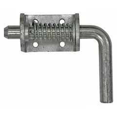 This spring latch is constructed with a stainless steel bolt and latch body for corrosion resistance. It features a 3/4 in bolt width and a 3 1/2 in handle length, with a bolt-on mounting style. Commonly used to secure doors, panels, and access covers on industrial equipment, trailers, and enclosures.