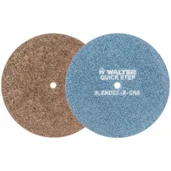 This 7-inch diameter coating-removal disc is made with aluminum oxide abrasive and features a hook-and-loop attachment system. It is designed for removing coatings, surface preparation, blending, and finishing on all metals in industrial metalworking applications.