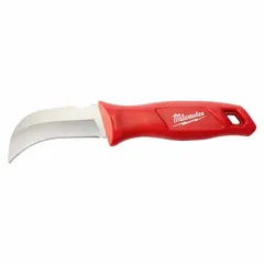 General purpose fixed blade knife with a stainless steel blade and glass-filled nylon handle. Overall length of 8 1/2 inches. Suitable for cutting packaging, rope, insulation, and other common materials in industrial and construction settings.