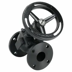 This cast iron triple duty valve combines check valve, shutoff, and balancing functions in one body. It features a 6-inch flanged connection and is rated for steam and water media within a temperature range of 60°F to 300°F. Commonly used in HVAC, boiler, and industrial piping systems for flow control and backflow prevention.