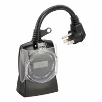 TORK Plug-In Timer: Digital, Outdoor, Not Astronomic, 24 hr Setting, 5-15R, 125V AC, 5-15 (MPN 642E)