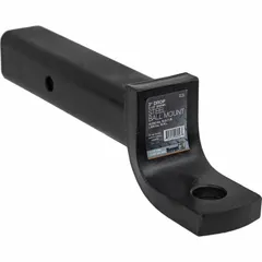 This Class 3 ball mount is constructed from carbon steel with a corrosion-resistant powder-coated finish. It features a 2 1/2 in ball diameter and a 1 1/4 in compatible ball shank diameter. The non-adjustable design provides a fixed towing point for connecting a trailer coupler to a vehicle hitch receiver.