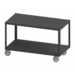 Fully assembled steel-top mobile worktable with a welded, powder-coated frame. Features four swivel locking casters with polyurethane wheels and a fixed-height 48 x 30 in work surface. Supports up to 1,200 lb for use in workshops, assembly lines, and maintenance areas.