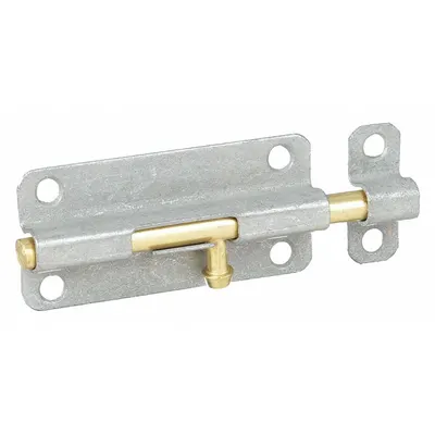 OEM Door Bolt: Barrel Bolt, 1/2 in Ht, 1 7/16 in Wd, 4 in Lg - Door Bolts