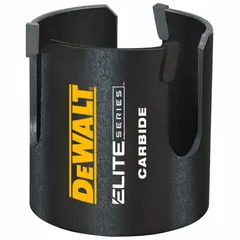 Carbide-tipped hole cutter for wood, with 2 9/16 in diameter and 5/8"-18 thread. Maximum cutting depth of 2 7/16 in. Suitable for cutting clean holes in wood, plywood, and composite boards in construction and carpentry applications.