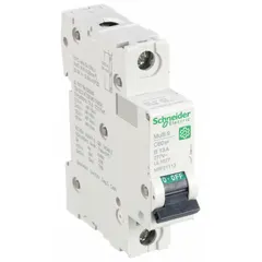1-pole supplementary protector with B-Curve trip characteristic, rated 13 A. Complies with UL1077 for overcurrent and short-circuit protection of downstream equipment. Suitable for use in industrial control panels, HVAC systems, and lighting circuits where low inrush currents are expected. Features screw clamp terminals for secure wiring.
