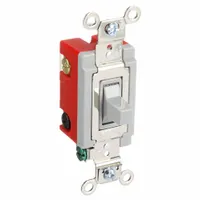 BRYANT Wall Switch: Toggle Switch, Single Pole/Double Throw, Momentary, Black, 120/277V AC, 20 A (MPN 4921GRY)