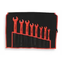 KNIPEX Open End Wrench Set: Plastic, Chrome, 8 Tools, 1/4 in to 3/4 in Range of Head Sizes (MPN 98 99 13 S4)