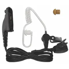 Wired surveillance accessory for Motorola APX, DGP, DP, XiR, and XPR series radios. Includes a clear earbud and push-to-talk button with M7 connector. Enables discreet, hands-free communication in low-profile audio applications.