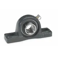 This general purpose pillow block ball bearing features a cast iron housing with set screw locking for shaft retention. It has a 1 3/16 in shaft height, 5 in overall length, and 3/8 in mounting bolt size. Suitable for supporting rotating shafts in conveyors, fans, pumps, and other industrial machinery