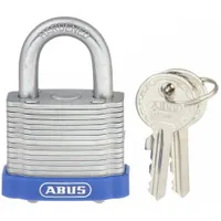 ABUS Padlock: Steel, Unfinished, Silver, Std Shackle, Steel, 25/32 in Vert Clearance, ABUS 41 Eterna (MPN 41/40 MK KD)