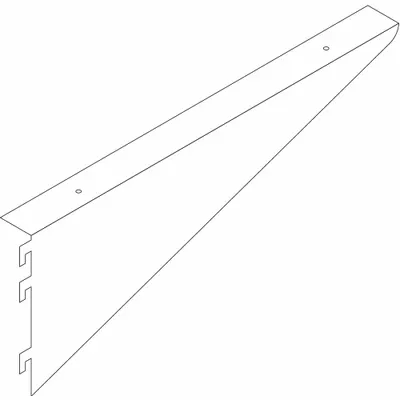 INSTOCK Undermount Bracket, 12 in Overall Length, Steel, Petal White, 14 Gauge - Lab Shelves & Components