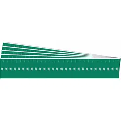 Green adhesive pipe markers with white legend reading 'Air', designed for pipes with an outside diameter of 3/4 in and smaller. Each pack contains 5 sheets with 28 markers total, supplied without arrows. Used to identify compressed air or pneumatic lines in industrial facilities.