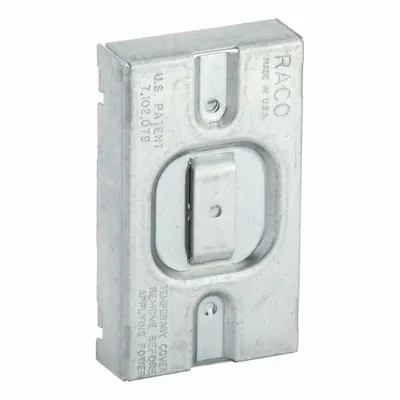 RACO Electrical Box Cover: 1 Gangs, Raised, 3/4 in Raised Ht, For Rectangular Box Shape - Wiring Protector Plates