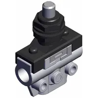 Shuttle Valve: VM100 Series, Plunger Actuator, 3 Ports, M5, Bottom-Ported Body (MPN VM132-M5-05A)