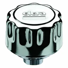 Steel-bodied filter breather vent with 3/4" NPT thread and double valve design. Filters incoming air and vents tank pressure in hydraulic systems, preventing contamination ingress while allowing pressure equalization.