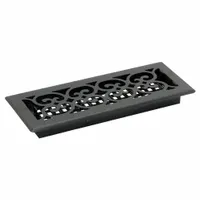 Floor Register: Floor, 13 1/2 in H, 5 1/2 in W, Decorative, Textured, Black, Steel Grille, One-Way (MPN ST412)