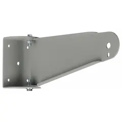 Steel mounting bracket in gray finish, 12 inches long and 4 inches wide. Used for securing equipment, enclosures, or components to walls or frames in industrial, HVAC, and electrical installations.