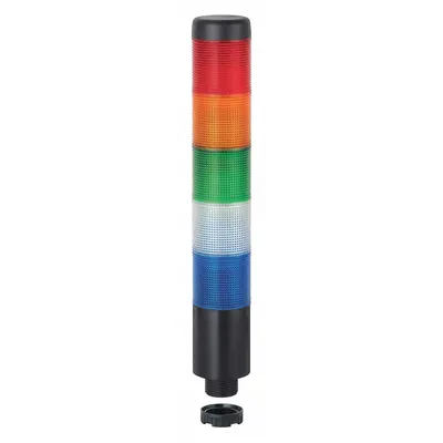 WERMA Tower Light Assembly: 4 Tier, Blue/Green/Red/White/Yellow, Sounder Tier Included - Four-Tier Tower Light Assemblies