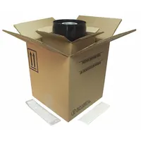 This 4-pack of brown corrugated jug shipping kits is UN Rated with a solid rating of 4G/X9.7/S and 44 ECT. Each kit measures 11 1/2 in x 11 1/2 in x 12 15/16 in, suitable for packaging and transporting hazardous solids in compliance with regulations