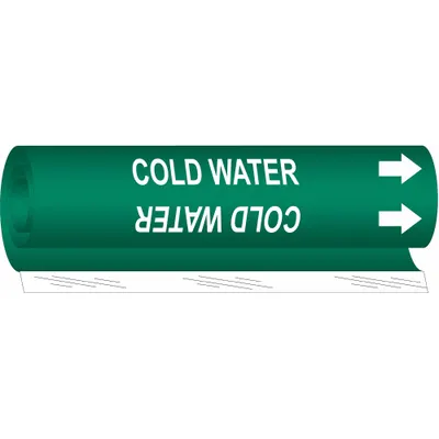 BRADY Cold Water Wrap-Around Pipe Marker 5658-II - Cold Water Wrap-Around Pipe Markers