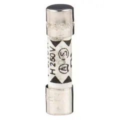 Fast-acting cylindrical fuse rated 160 mA at 250 V AC. Non-indicating design with 5 mm x 20 mm body. Suitable for overcurrent protection in electronic circuits, control panels, and power supplies.