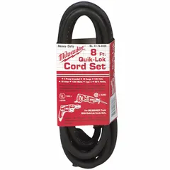 Replacement power cord for MILWAUKEE models 0244-1, 1107-6, 4Z371, 5XV32, 6KW90, 6KW91, and 6Z324. Restores power delivery to compatible tools. Suitable for use in industrial and construction environments.