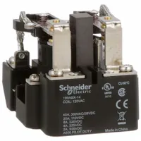 SCHNEIDER Open Power Relay: Surface Mounted, 40 A Current Rating, 120V AC, DPDT, 8 Pins/Terminals (MPN 199ABX-14)