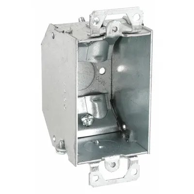 RACO Electrical Box: Steel, Steel Material & Nominal Size, 1 Gangs, 2 1/4 in Box Dp - Cut-In Electrical Boxes